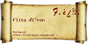 Flits Áron névjegykártya